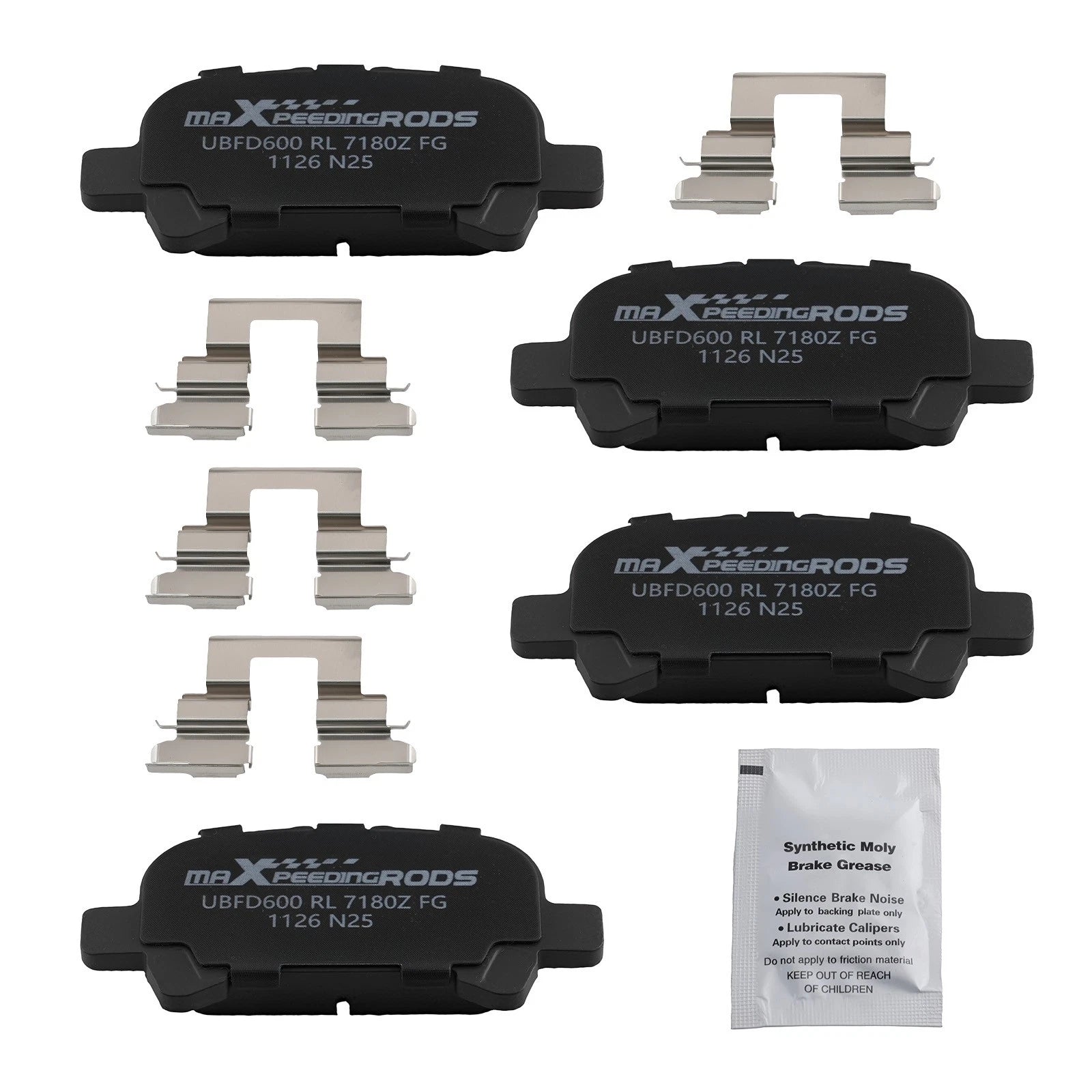 Set of 4 Rear Ceramic Brake Pads for Toyota Avalon/Solara (2000–2008) D828