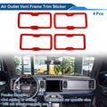 Set of 4 Air Condition Outlet Vent Trim Cover Frame for Ford Bronco (2021–2024) Red