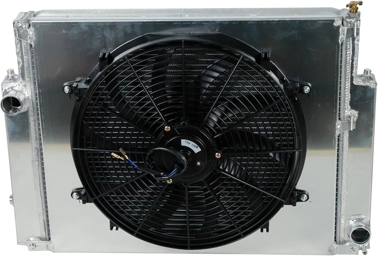 2 Row Radiator + 16" Fan Shroud + Relay for BMW E36 323i 325i 328i (1992–1999)