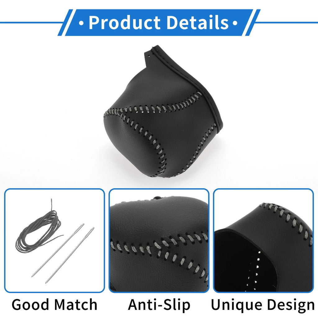 Gear Shift Knob Cover for Toyota CH-R (2017–2021) Black Grey Faux Leather