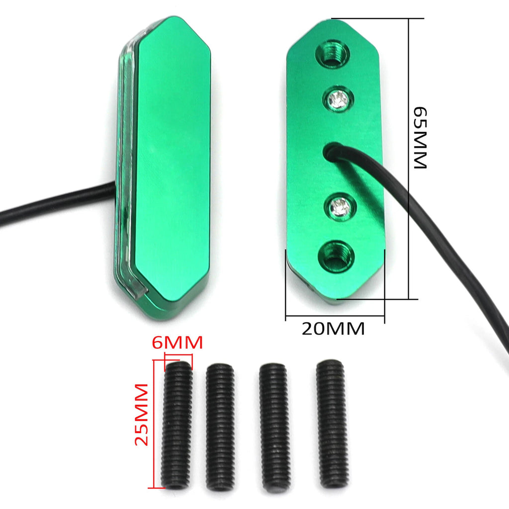 LED Green Mirror Block Off Base Plate for Kawasaki Ninja 300 (2013–2017)