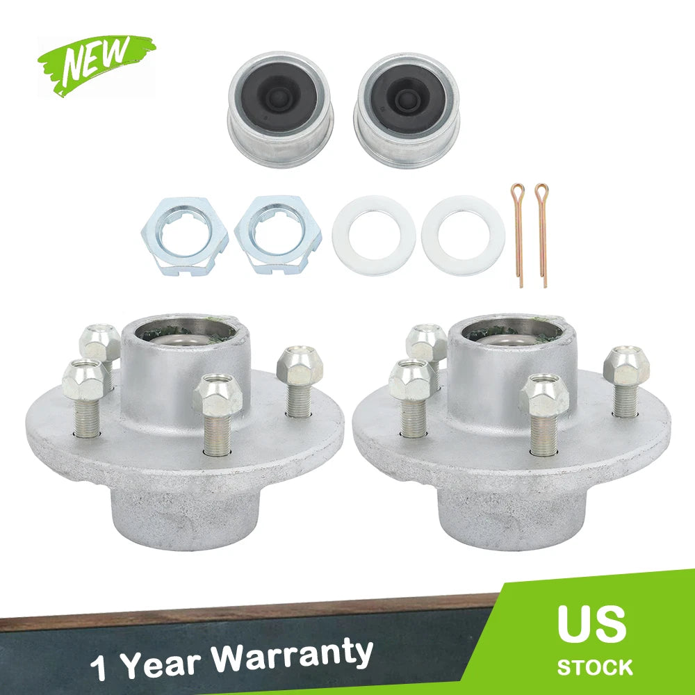2X Pre-Assembled Galvanized Trailer Hub Kit for 3 (5 on 4.5)