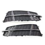 Set of 2 Front Bumper Lower Side Grilles for Audi A6 C7 SLine (2014–2018) Black Chrome