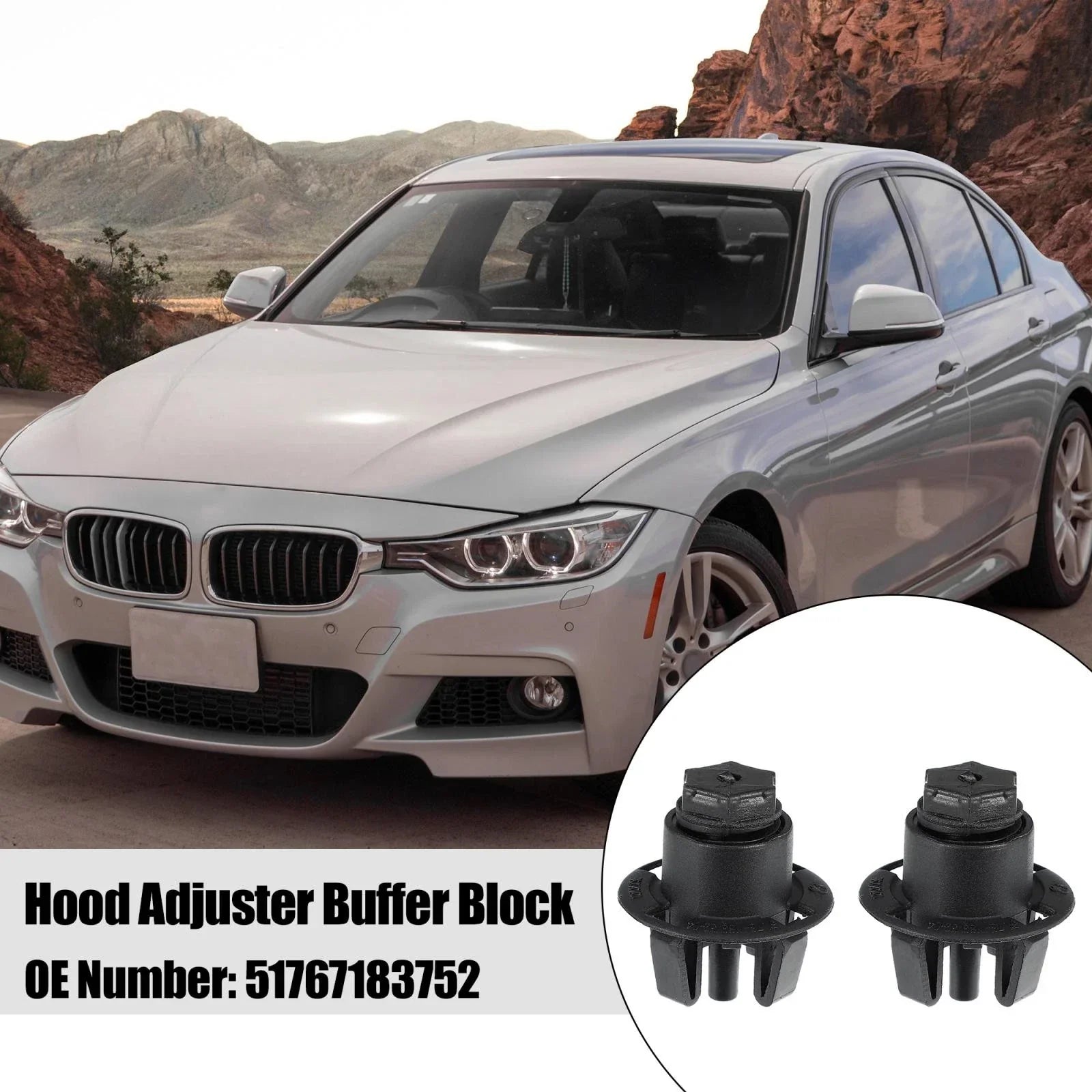 Bonnet Hood Adjuster Buffer Block for BMW Black
