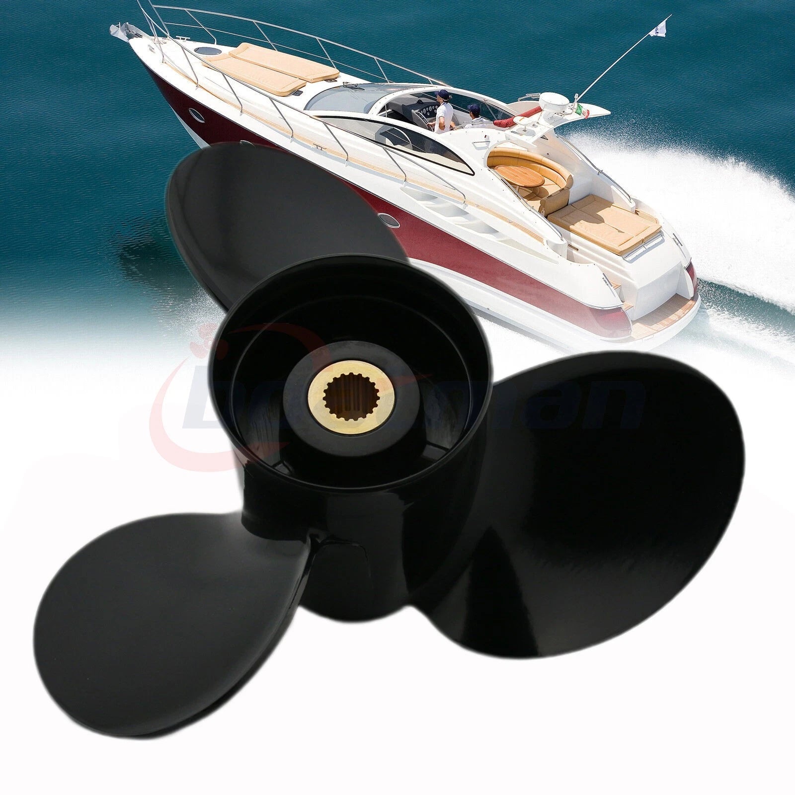 Aluminum Boat Propeller for Volvo Penta SX Drive (14.3 x 21, 19 Spline, RH)
