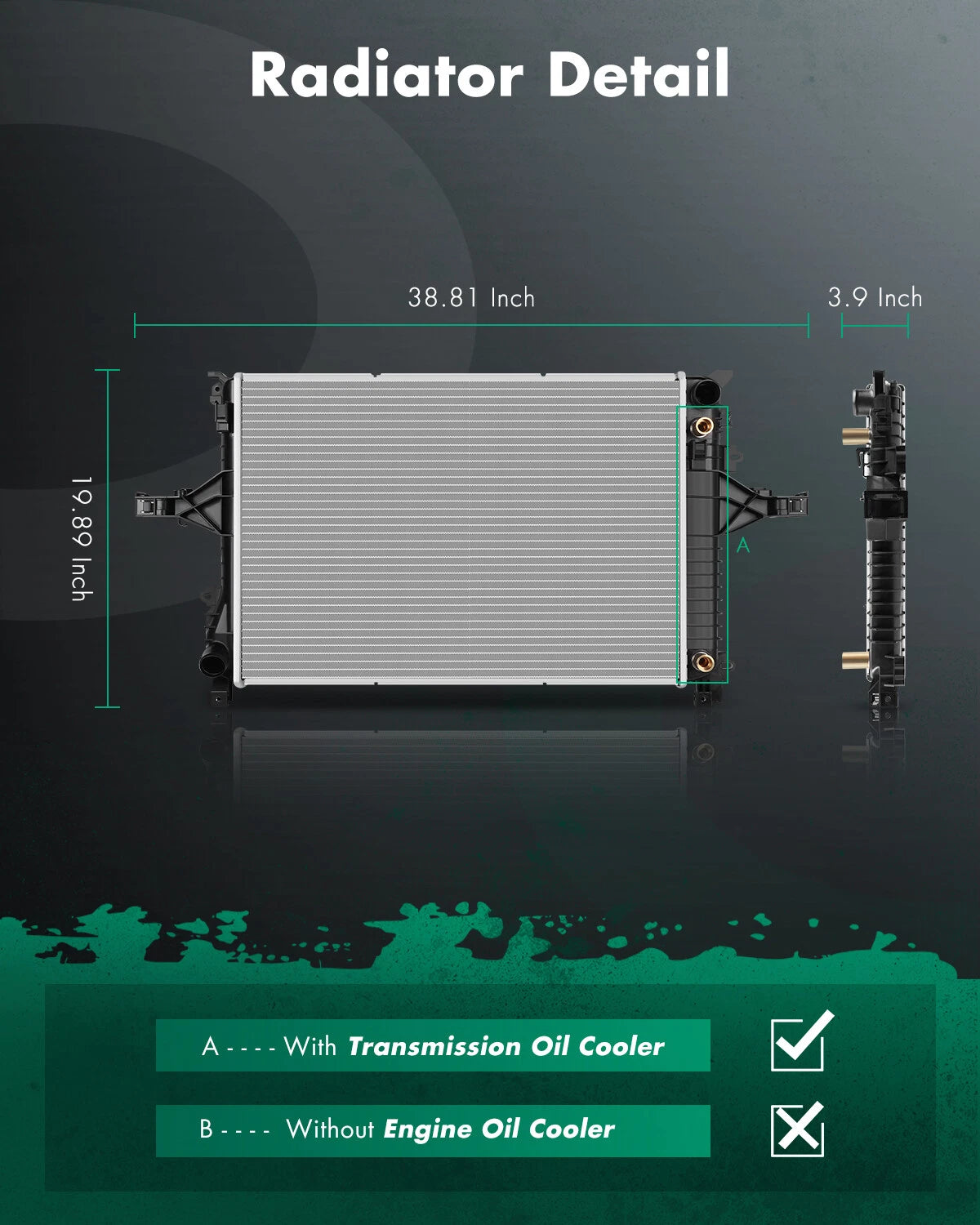 Radiator Aluminum for Volvo S60 (2001–2009), S80 (1999–2006), V70 (2003–2007), XC70