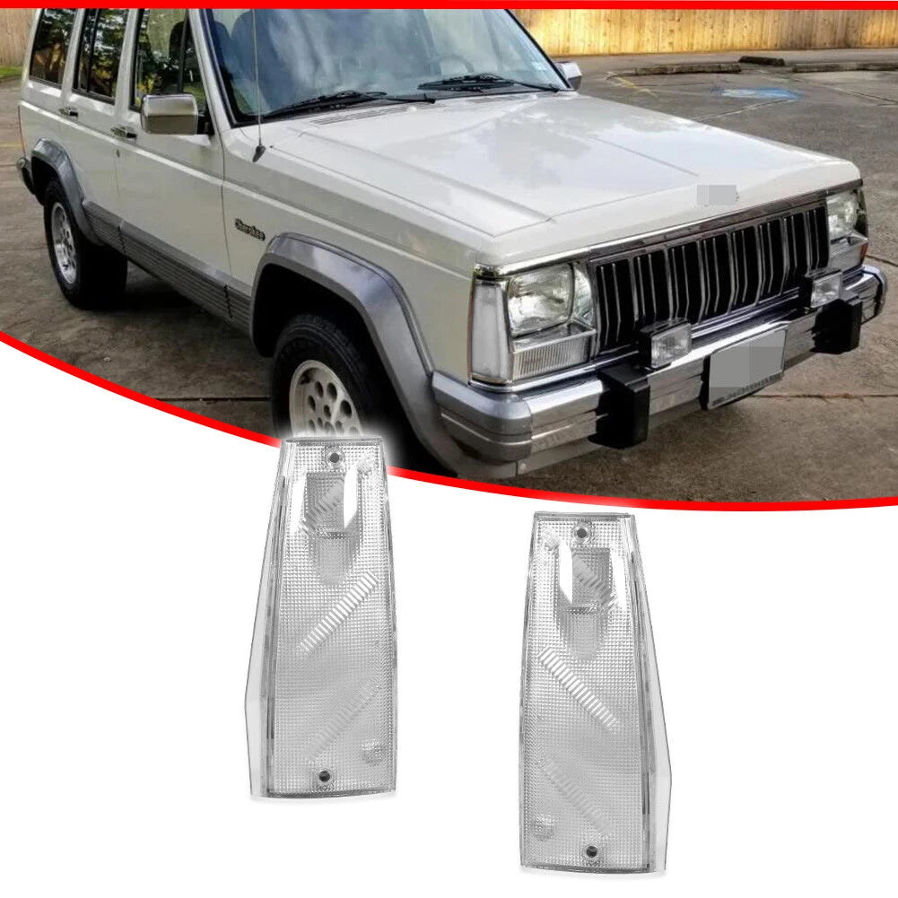 Clear Lens Side Marker Light Reflector Pair for Jeep Cherokee/Wagoneer
