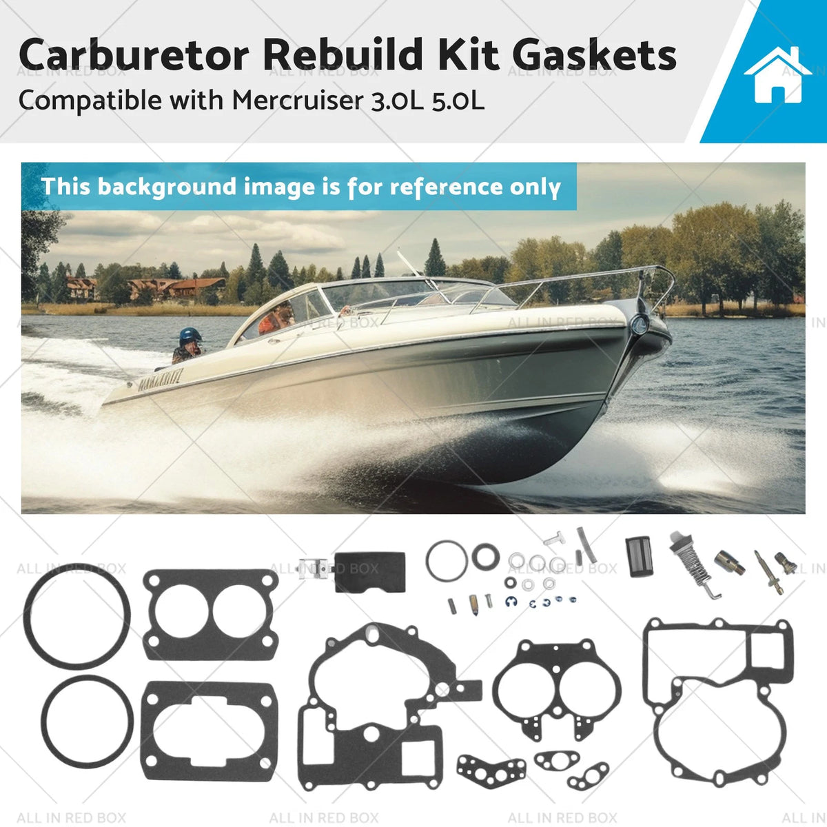 Carburetor Rebuild Kit 302-804844002 for Mercruiser 3.0L 5.0L