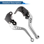 Adjustable Short Brake Clutch Levers for Suzuki GSXR750 (2004–2005) Silver Tone