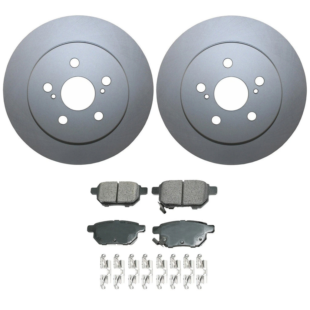 Rear Brake Kit 259mm Rotors & Akebono Ceramic Pads for CT200h, Corolla, Matrix, Prius (2011–2018)