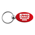 Grille on Red Oval Keychain KC1340.JEEG.RED - Officially Licensed for Jeep
