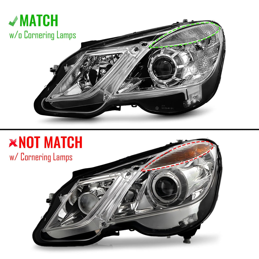 Halogen Headlight Pair for Mercedes-Benz W212 E350 (2010–2013)