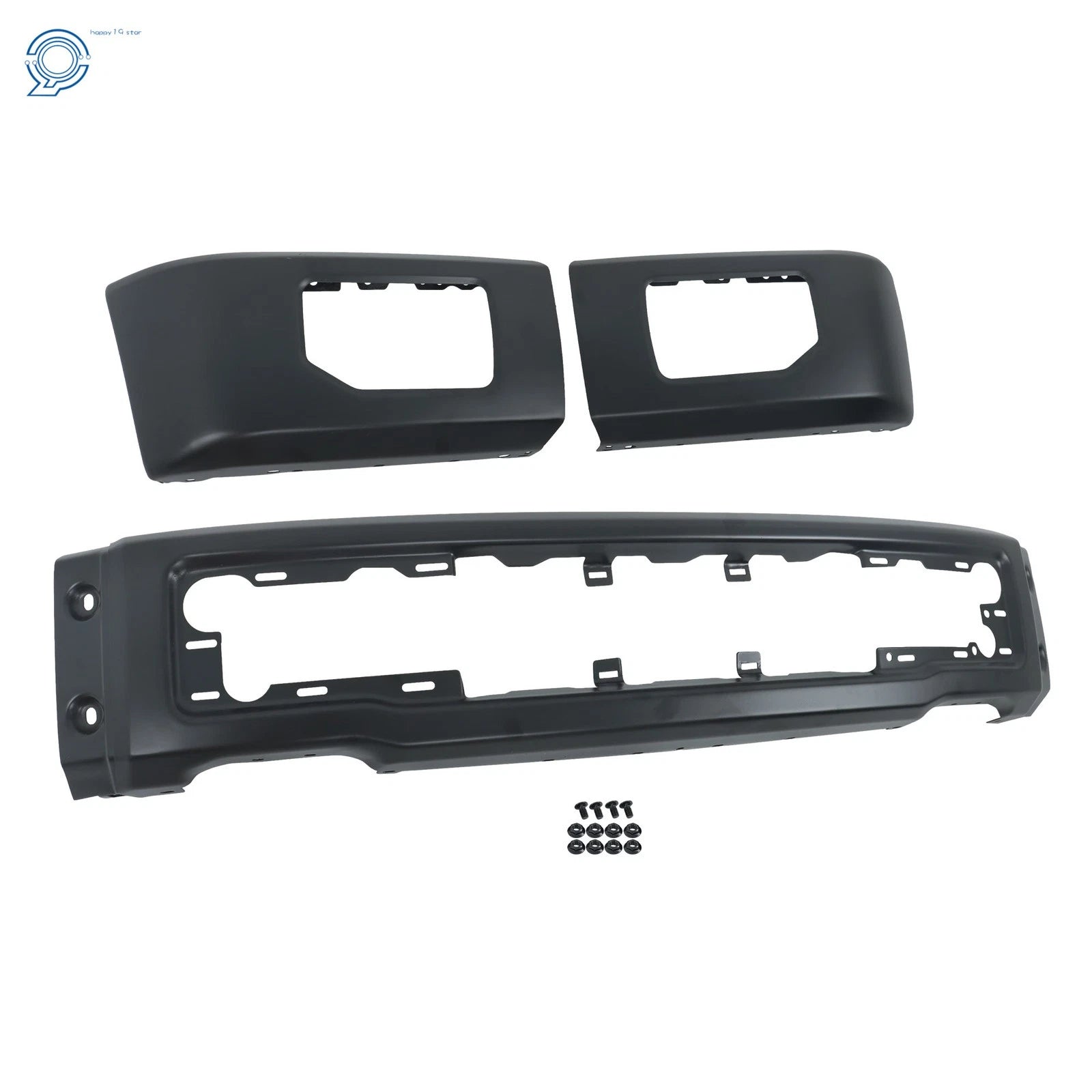 Front Bumper with Fog Light Hole for Ford F150 (2015–2017) Black Steel