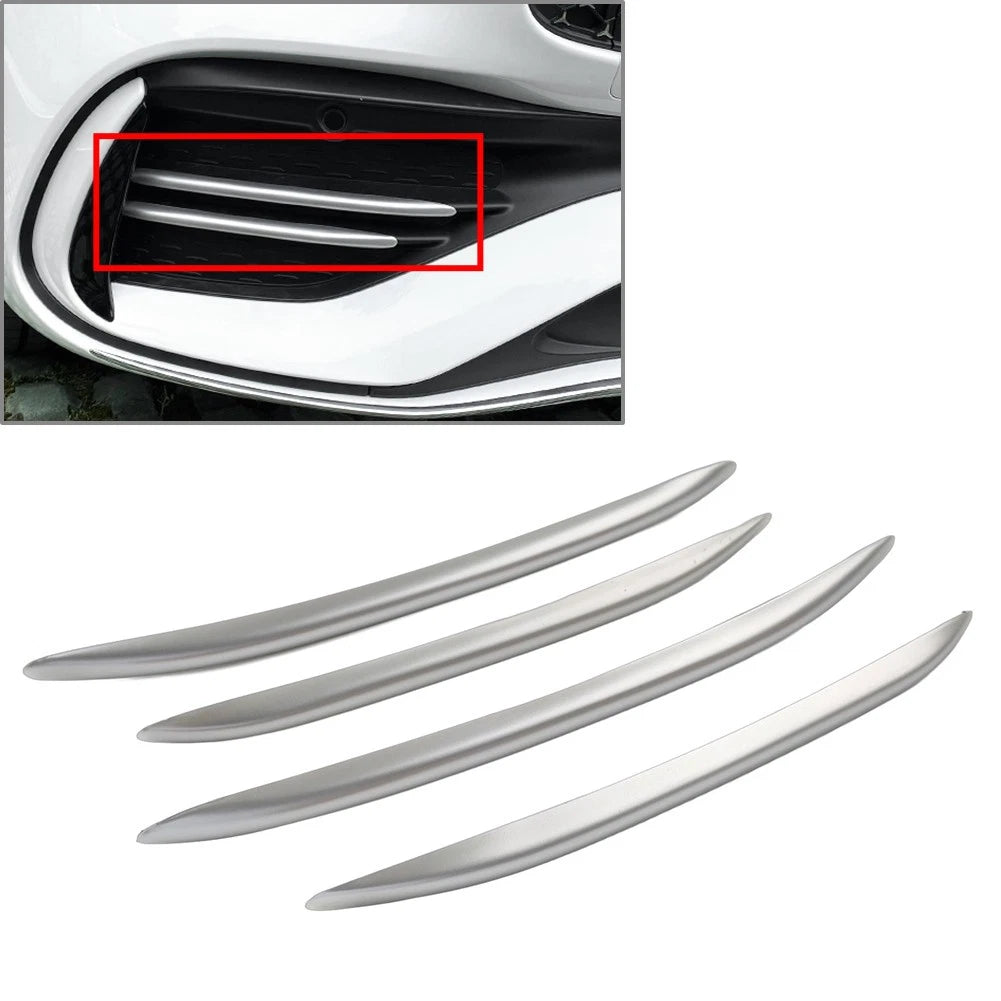 Front Bumper Splitter Fins Canards Silver for Benz C-Class (2022–2023)