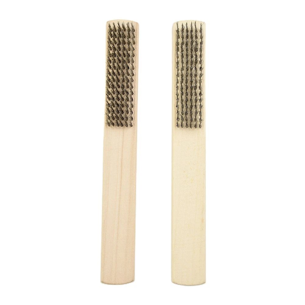 Set of 2 Stainless Steel Wire Brushes for Metal Rust Cleaning Tool