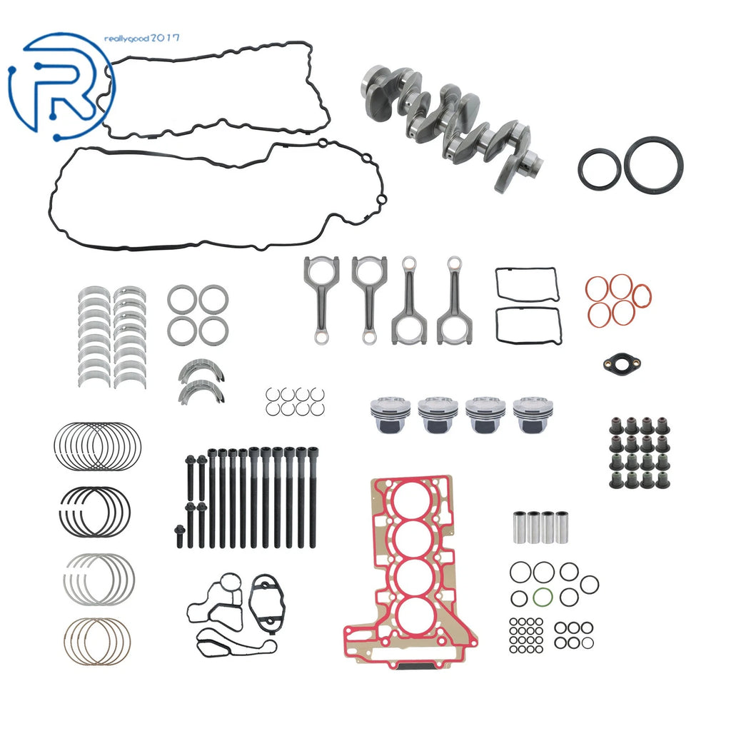 Engine Rebuild Overhaul Kit with Crankshaft for BMW 320i 328i X4 X5 X6 (2010–2019)