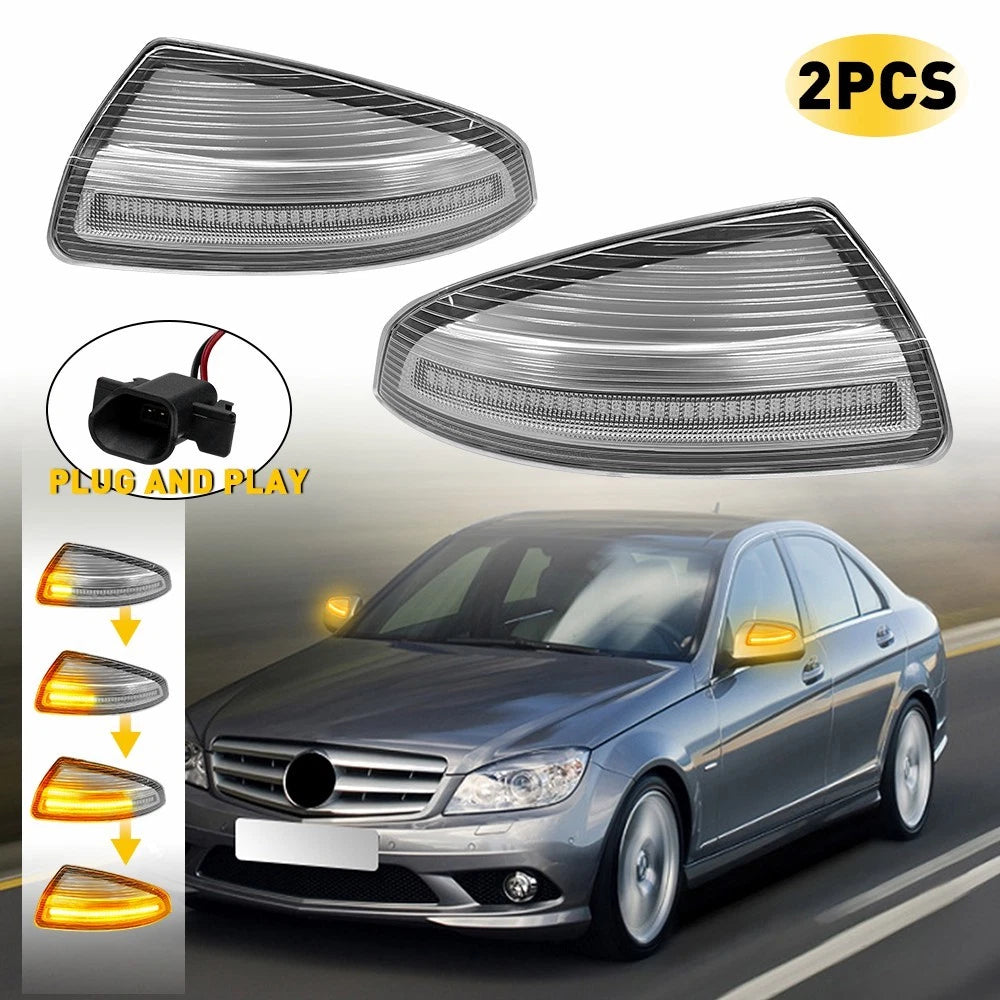 Pair Turn Signal Lights for Mercedes Benz C180 C250 C300 C350 (2008–2014)