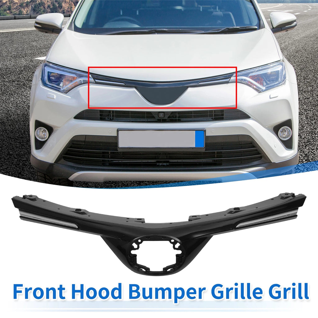 Front Hood Bumper Grille for Toyota RAV4 LE (2016–2018) No.531010R130 Black