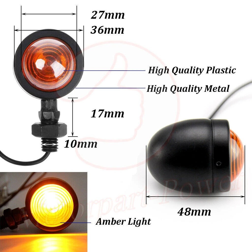 4X Bullet Turn Signals Tail Light for Harley Cafe Racer Bobber