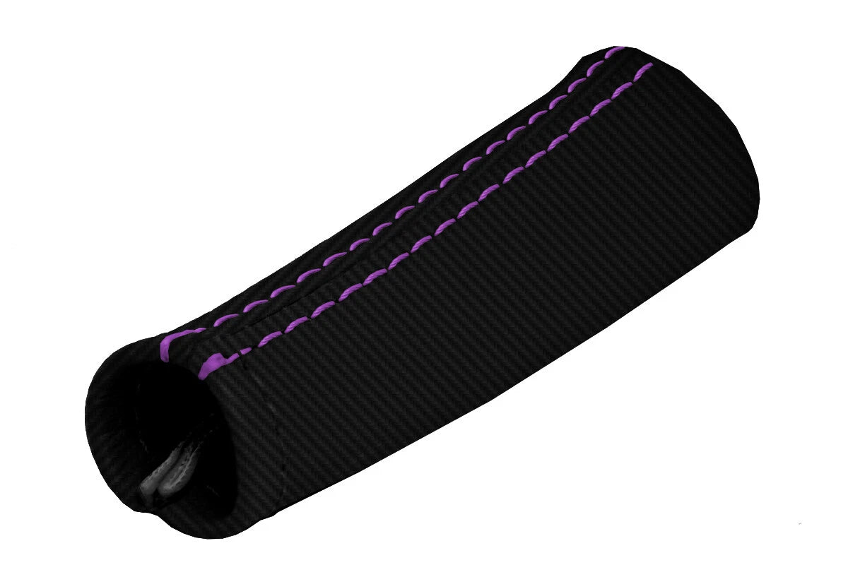 Carbon Fiber E Brake Cover for Nissan Skyline R33 (1993–1998) Purple Stitch