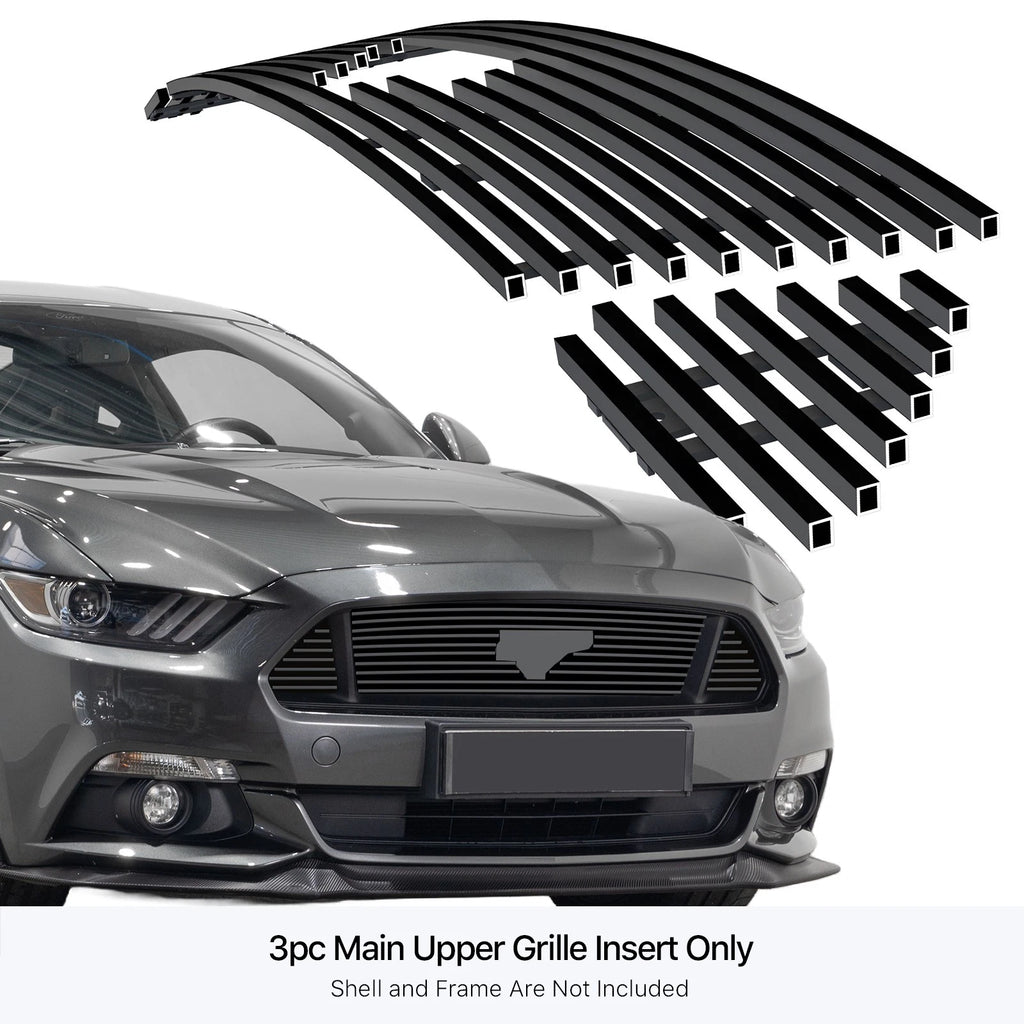 Stainless Black Billet Grille for Ford Mustang V8 GT (2015-2017)