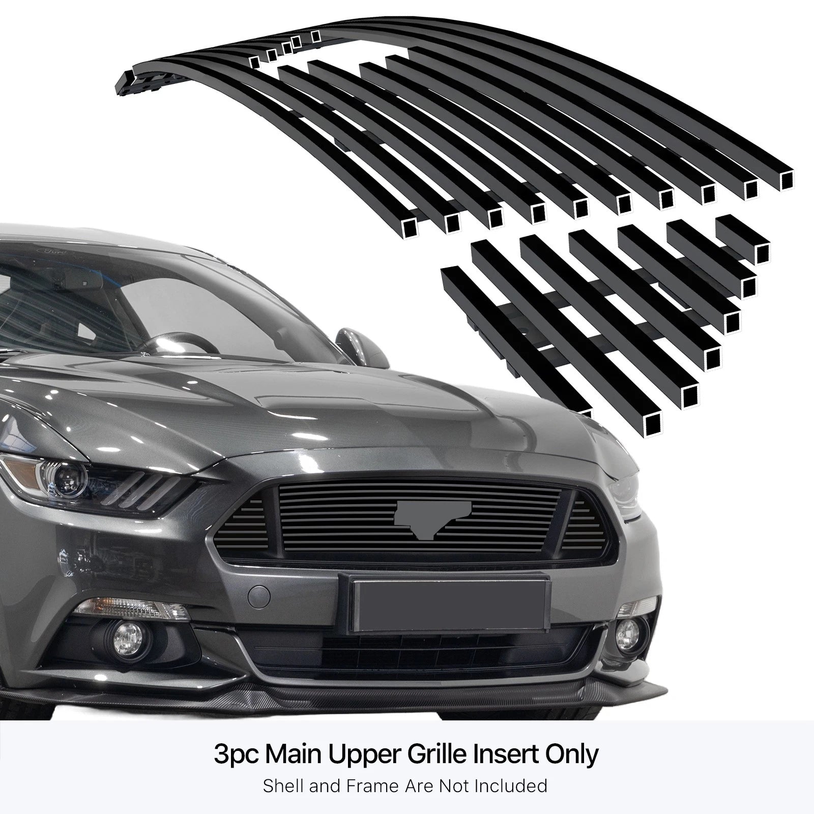 Stainless Black Billet Grille for Ford Mustang V8 GT (2015-2017)