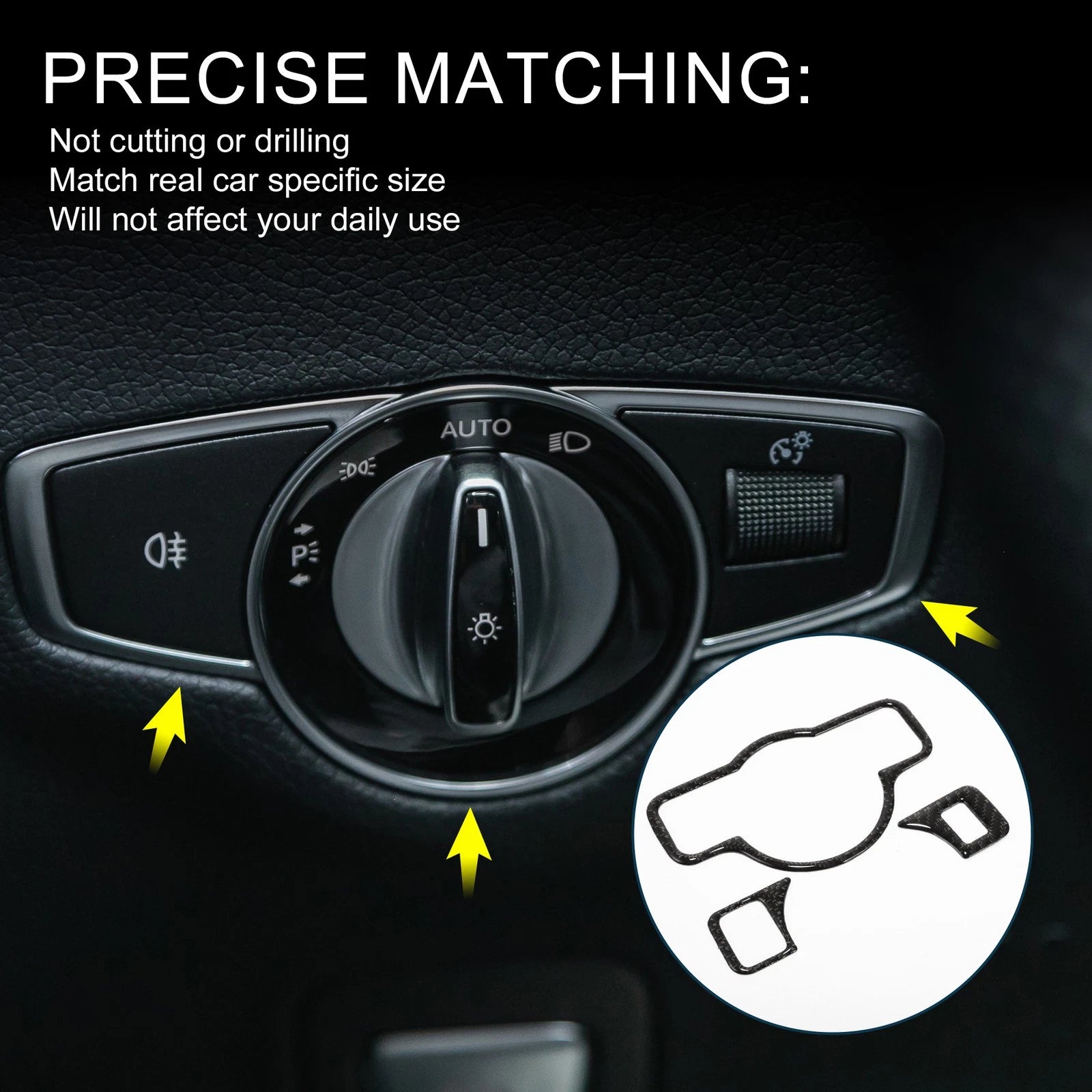Headlight Switch Cover Sticker for Mercedes-Benz A B C E G Class CLA (Type-C)