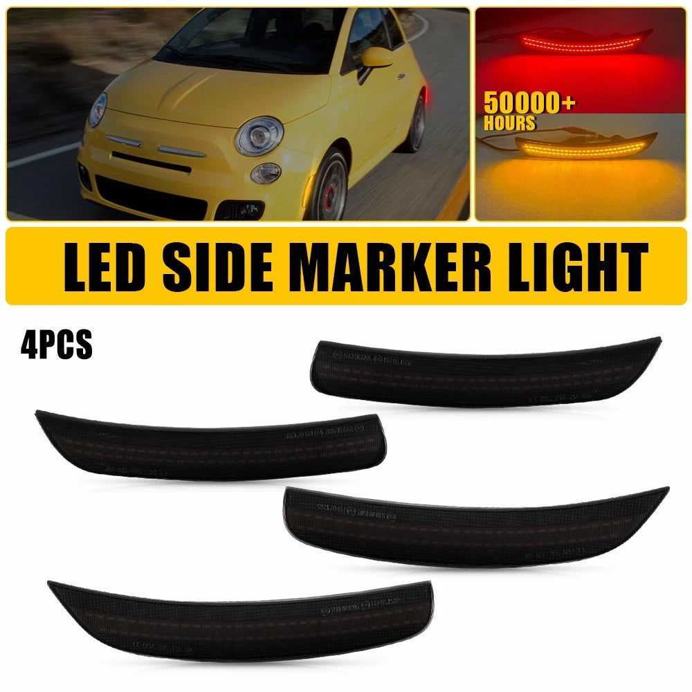 4X Side Marker Parking Lights for Fiat 500 (2012–2019) GQ Gucci Pop