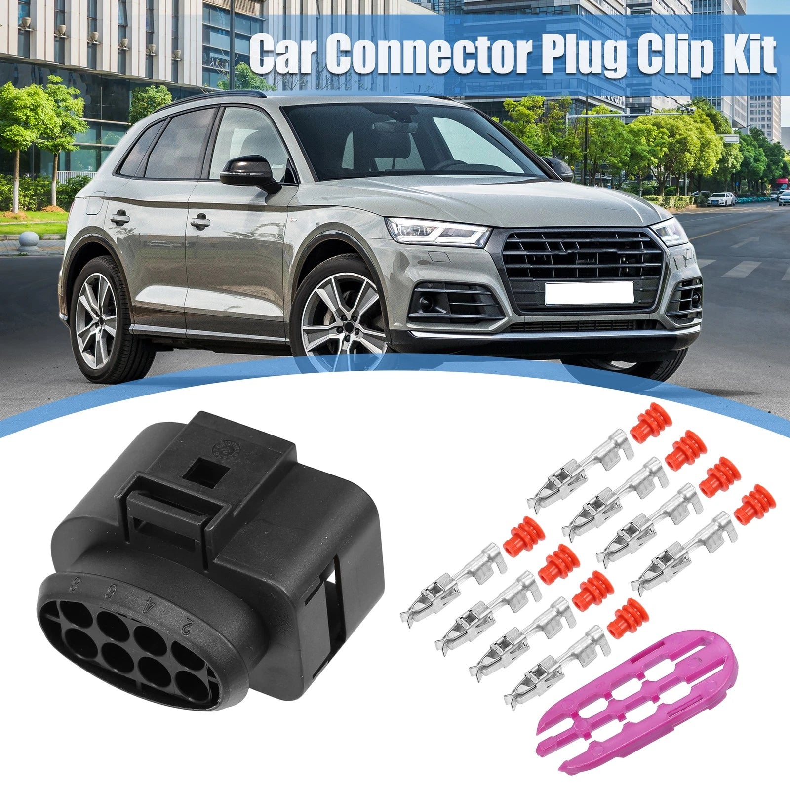 Set of 1 No.8D0973734 8 Way Pin Sealed Female Connector for VW Audi 