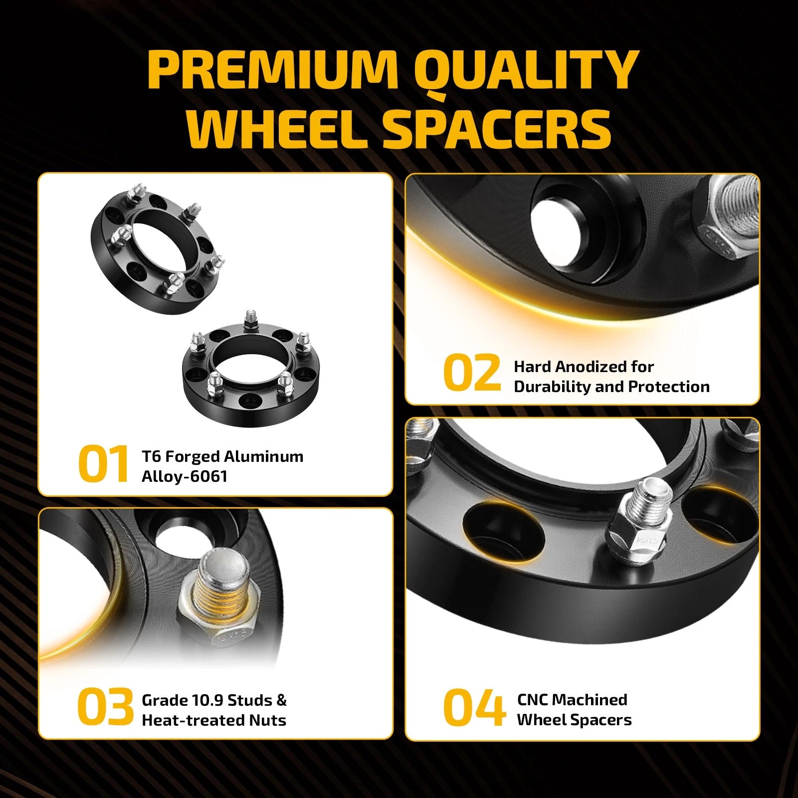 Set of 4 Hubcentric Wheel Spacers 1.25" 5x150 for Toyota Sequoia (2008–2019)