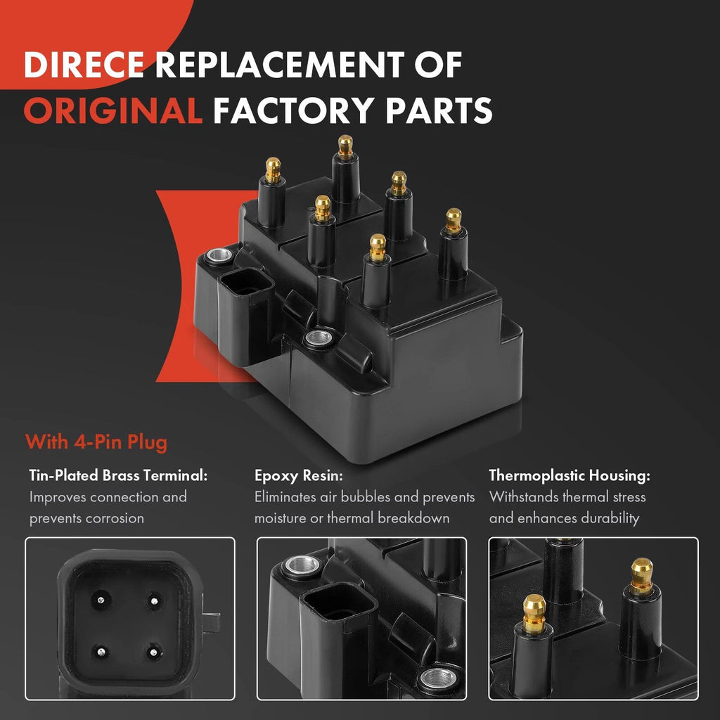 Ignition Coil & 6 Iridium Spark Plugs & 6 Wires for Dodge