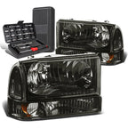 Pair of Smoked/Amber Signal Headlight Lamps for Ford Super Duty (1999–2004)
