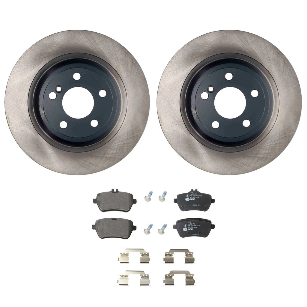 Wagner Rear Rotors & Hella Low-Met Disc Brake Pads Kit for R231 SL400 SL550 (2012–2020)