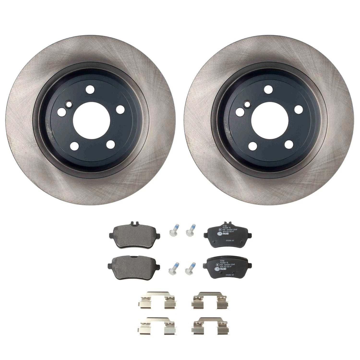Wagner Rear Rotors & Hella Low-Met Disc Brake Pads Kit for R231 SL400 SL550 (2012–2020)