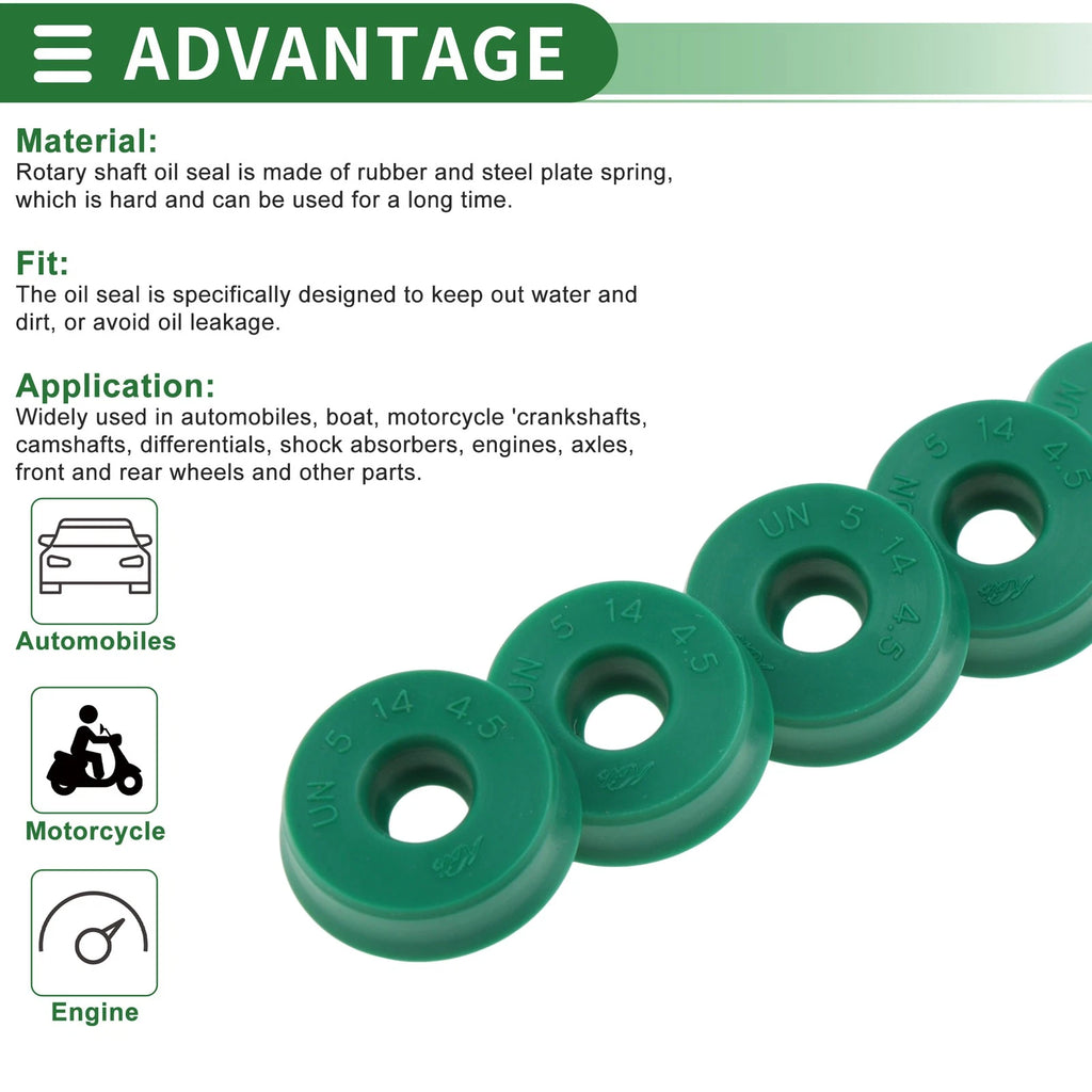 Set of 5 Oil Seal Ring 5x14x4.5mm for Rotary Shaft (High Pressure)