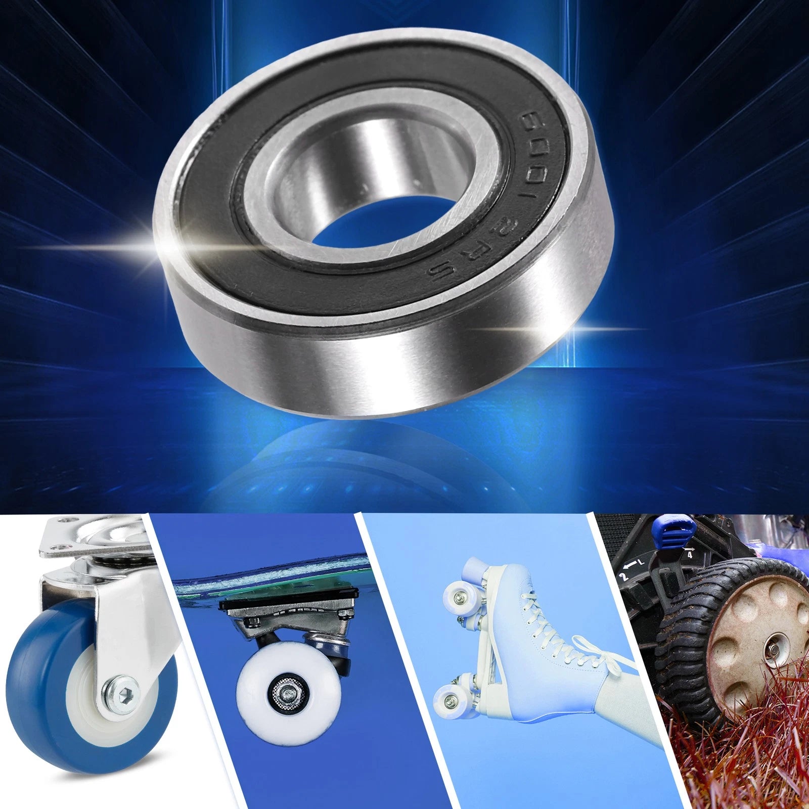 10 Pcs 12x28x8mm Double Rubber Seal Ball Bearings 6001-2RS