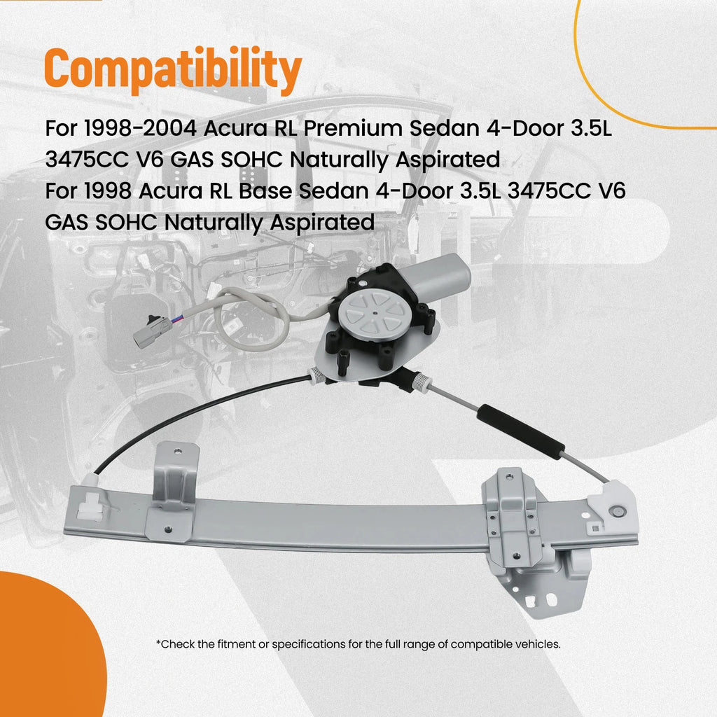Power Window Regulator & Motor Assembly for Acura RL (1998–2004)