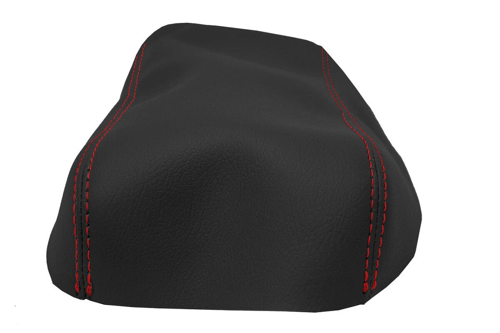 Leather Console Lid Armrest Cover for Nissan Skyline (1993–1998) Red Stitch