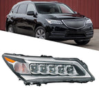 Headlight Assembly for Acura MDX (2014–2016) Passenger Right Side LED Black Clear