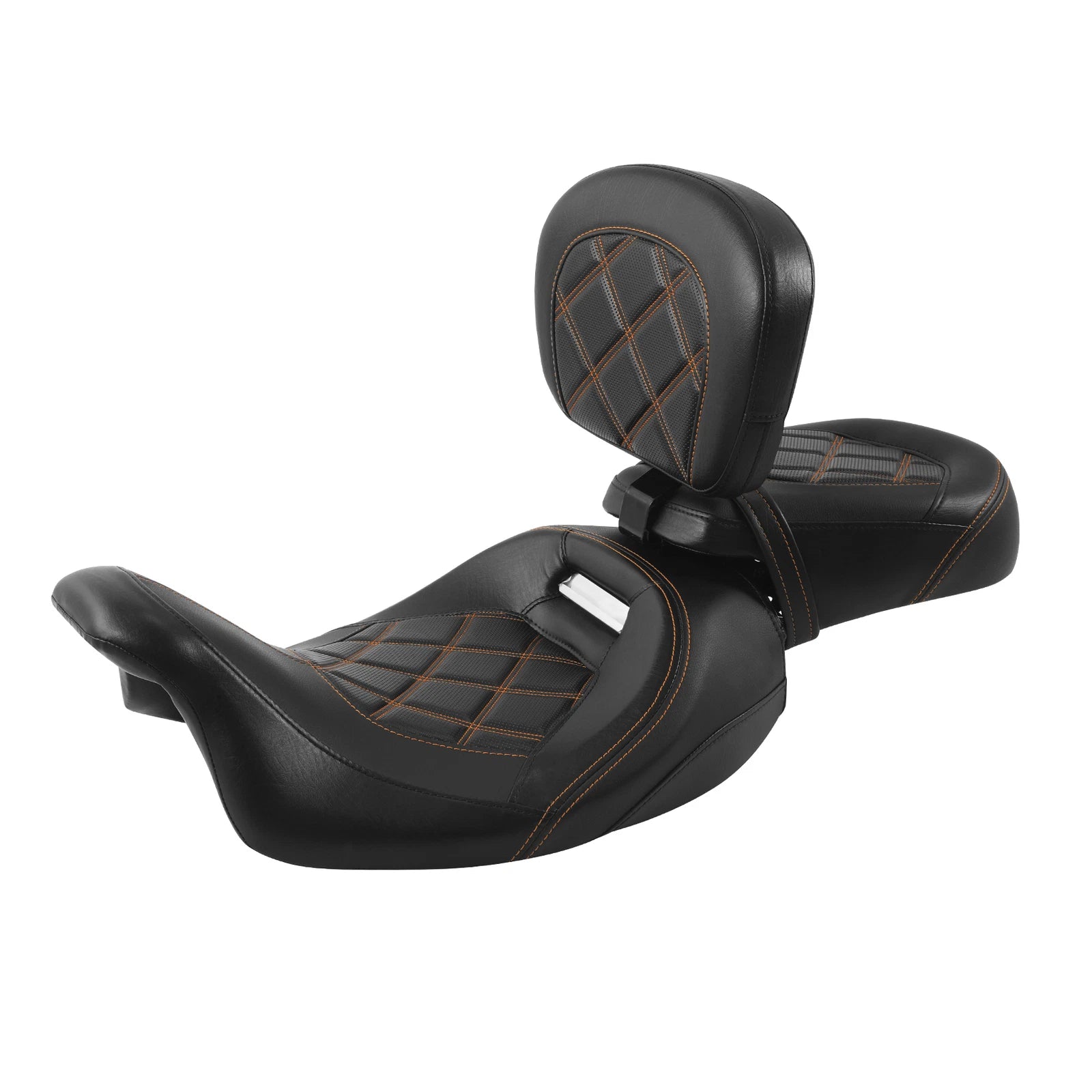 Rider & Passenger Seats Backrest Pad for Harley Touring Glide (2009–2023)