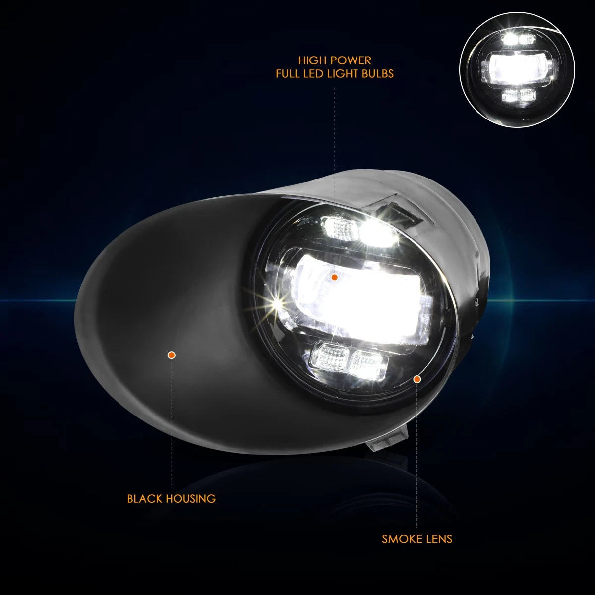 Smoked Lens LED Projector Fog Lights for Toyota Tundra (2007–2014)