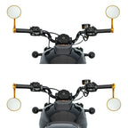 Gold Round Bar End Rearview Mirrors for Harley Sportster S (2021-2025)