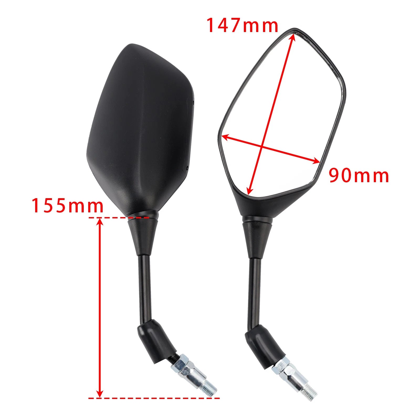 Black Pair Rear View Mirrors 10mm for Honda VFR800X Crossrunner (2011–2017)
