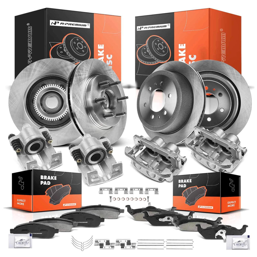 Set of 16 Disc Brake Rotors, Pads & Calipers for Ford F-150 (2005–2008)