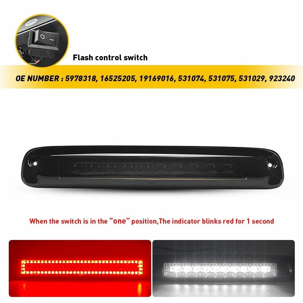 Full LED Red Smoked 3rd Brake Tail Light for Chevy Silverado Sierra (1999–2006)