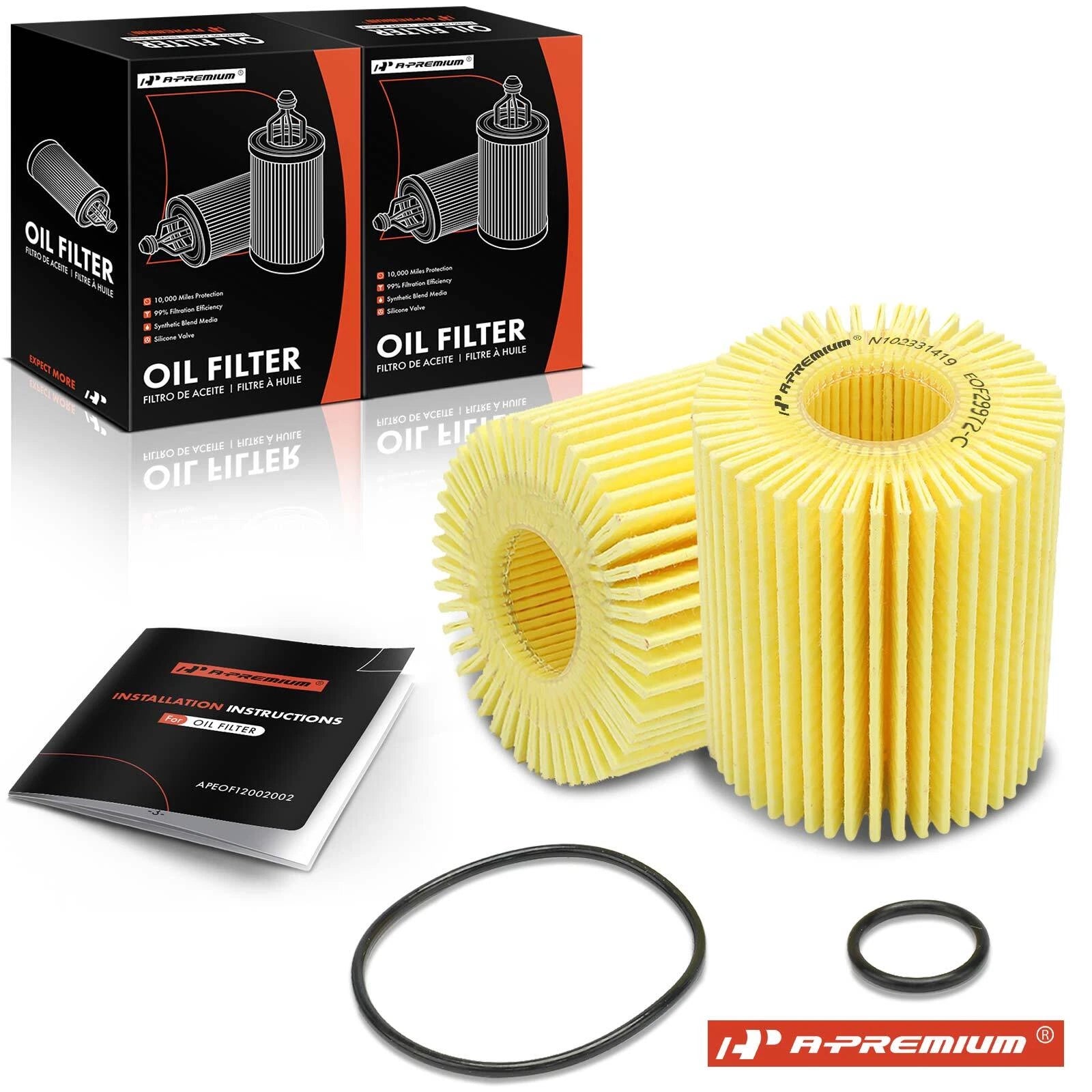 Engine Oil Filter for Toyota Tundra 2011–2014 & 4Runner 2010–2023 (2 Pack)