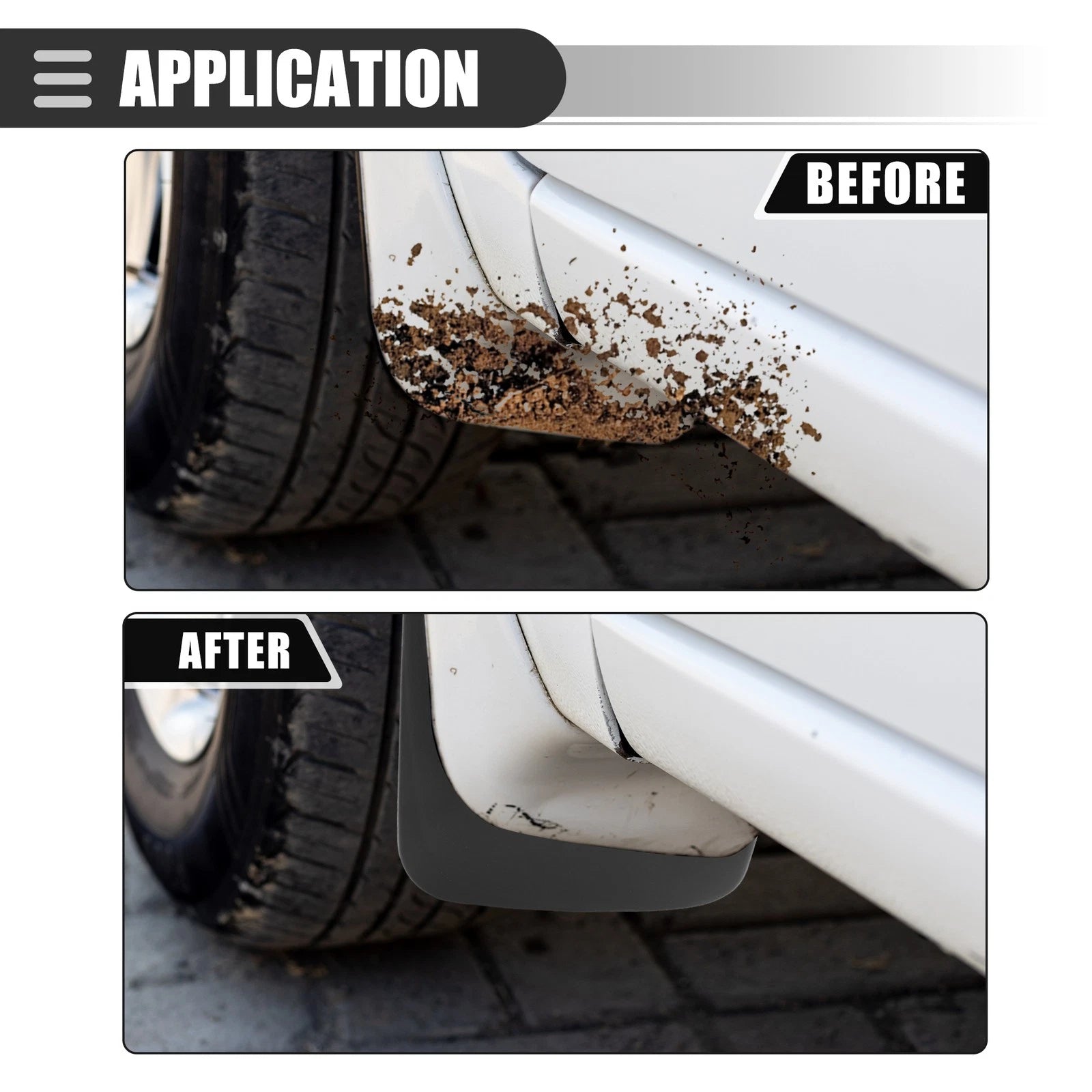 Set of 4 Mud Flaps Splash Guards for Ford Edge SE (2019–2022)