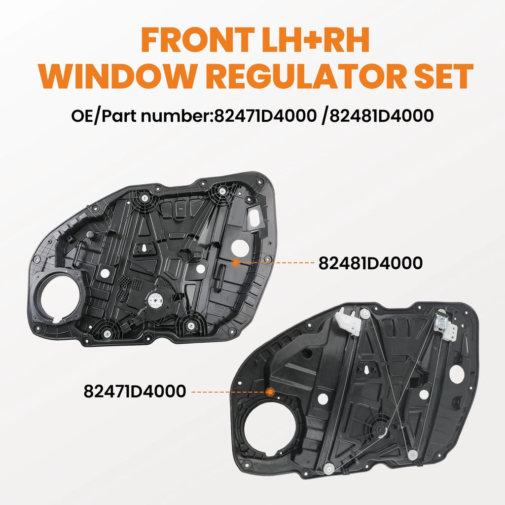 Set of 2 Front Window Regulators for KIA Optima (2016–2020) 82471D4000