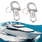 Set of 2 Stainless Steel Quick Release Snap Hooks for Marine Applications