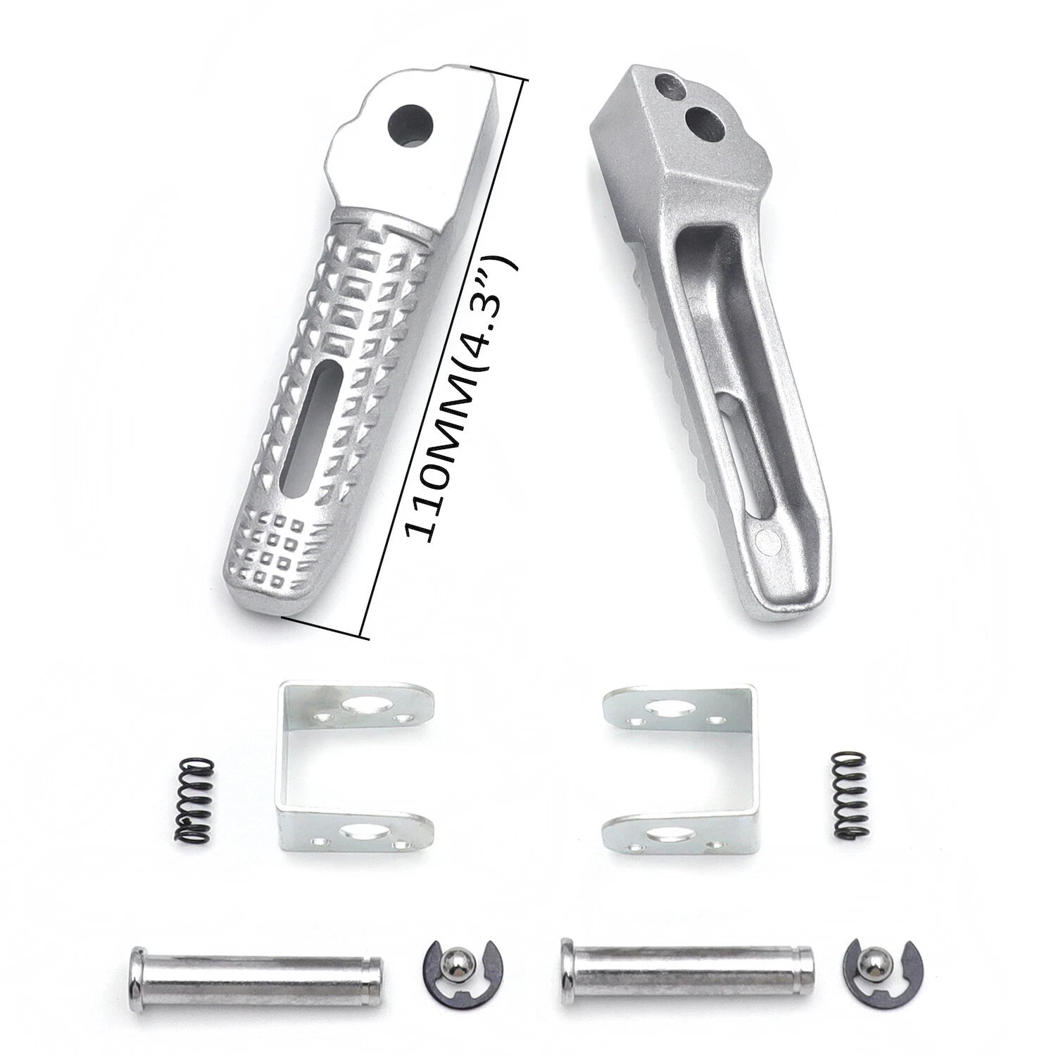 Silver Rear Passenger Foot Pegs for BMW S1000RR (2010–2018)